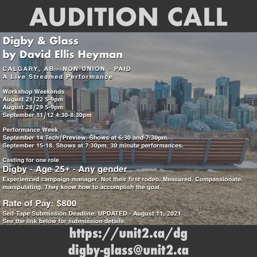 Digby & Glass audition call | studio unit2