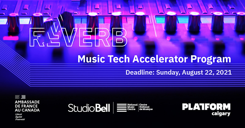 A graphic for the Reverb: Music Tech Accelerator Program call