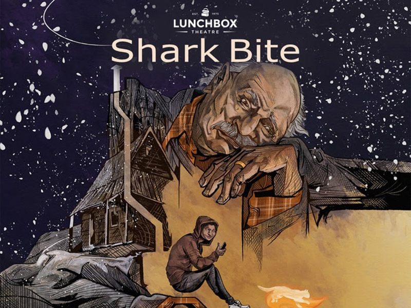 A poster for Shark Bite at Lunchbox Theatre