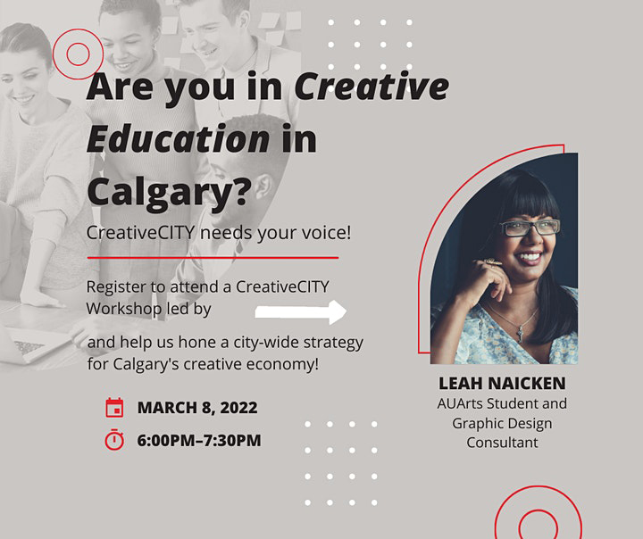 CreativeCITY event, March 8, 2022, 6:00 – 7:30pm