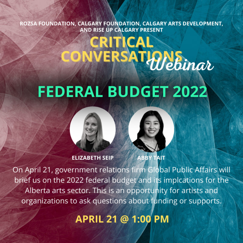 April 21, 1:00pm, Federal Budget 2022 webinar
