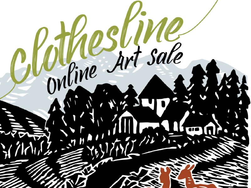 A promo image for Clothesline Online Art Sale