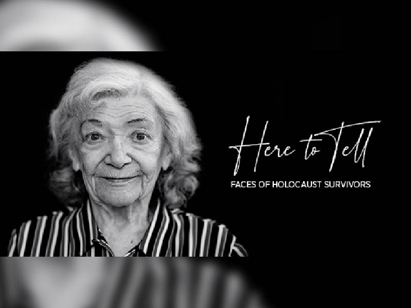 A promo image for Here to Tell: Faces of Holocaust Survivors at Glenbow