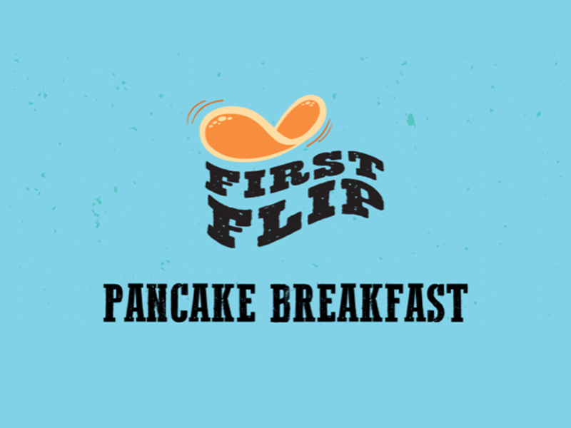 A promo image for First Filp Pancake Breakfast 2022