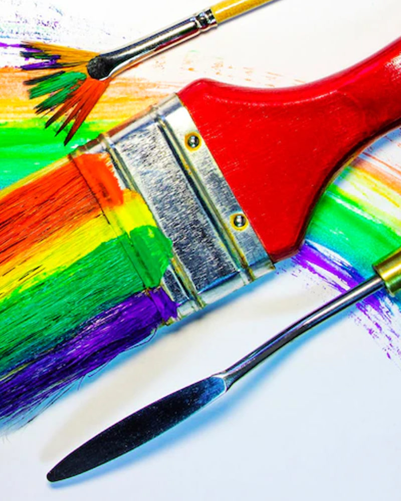 Image of colourful paintbrushes