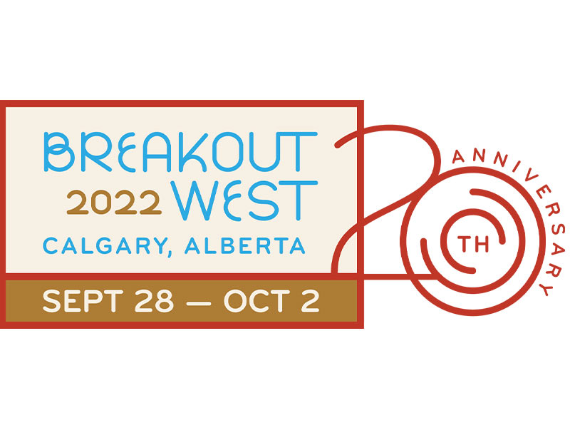 A logo for Breakout West 2022