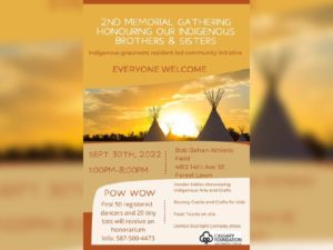 Image of poster for 2nd Memorial Gathering Honouring Our Indigenous Brothers and Sisters