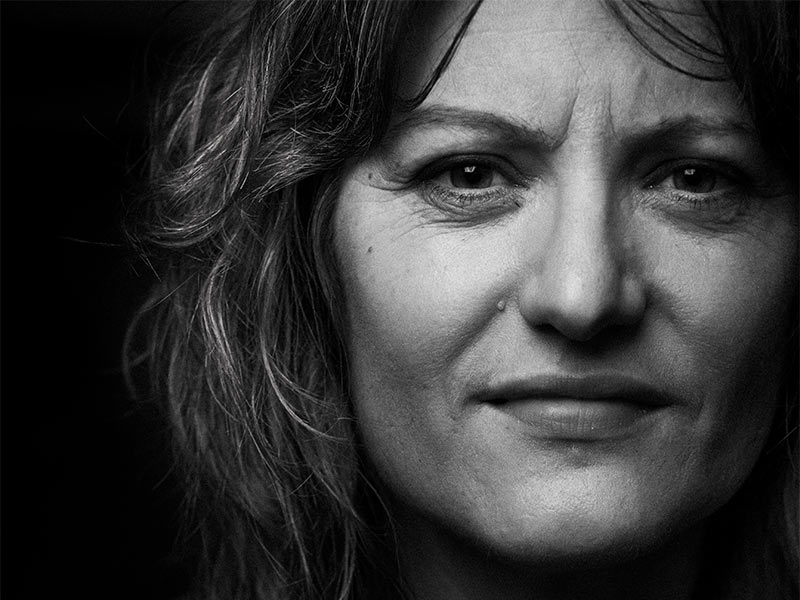 A black and white image of Kenna Burima