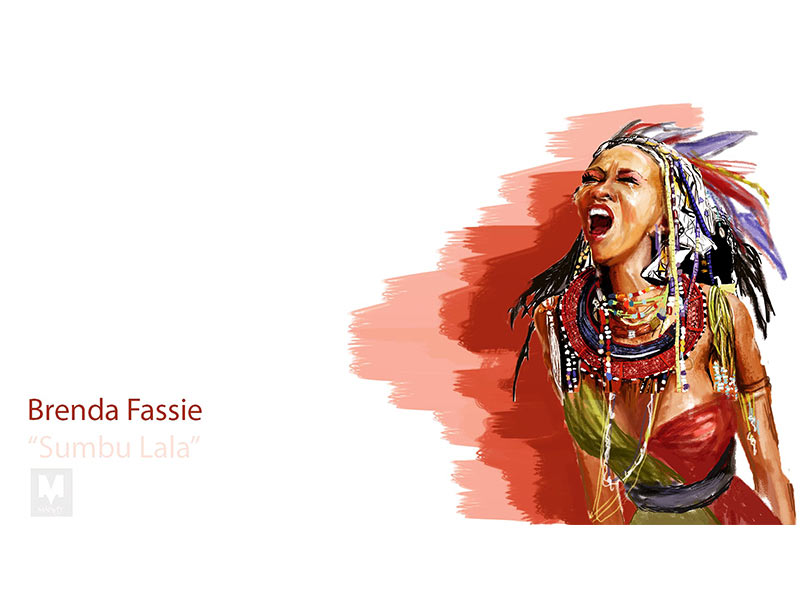 An illustration of a woman in traditional African dress