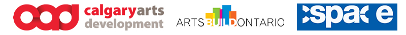 An image of logos: Calgary Arts Development, ArtsBuild Ontario and cSpace