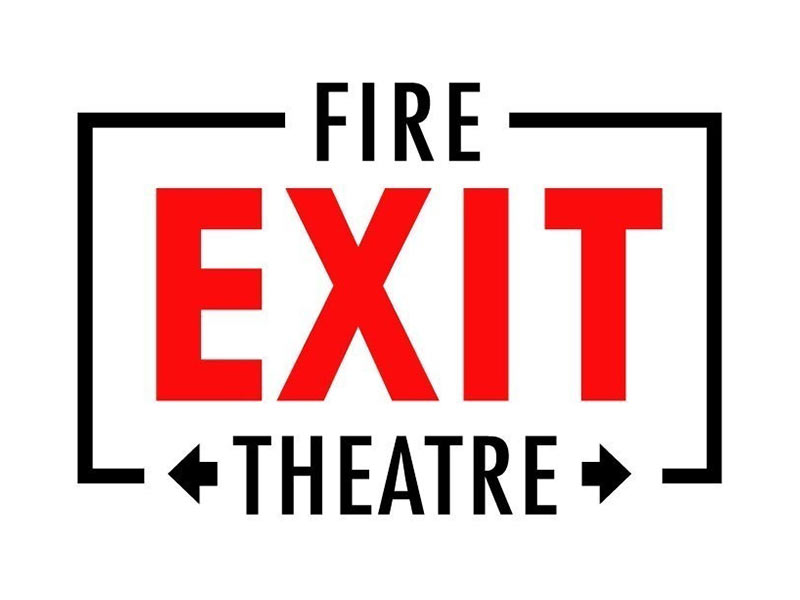A logo with black and red test for Fire Exit Theatre