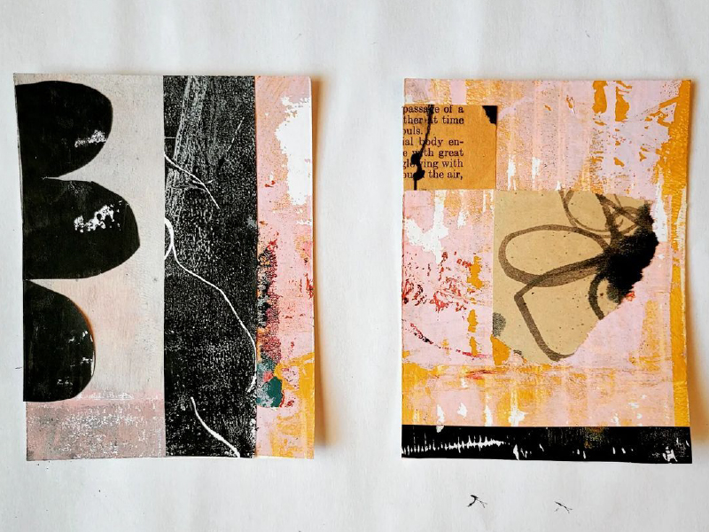 Image of two collages by Claudia Lorenz