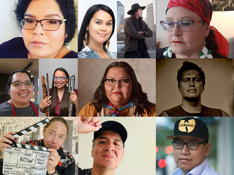 A collage of Indigenous artists featured in The Storytelling Podcast: Indigenous Stories for 2022