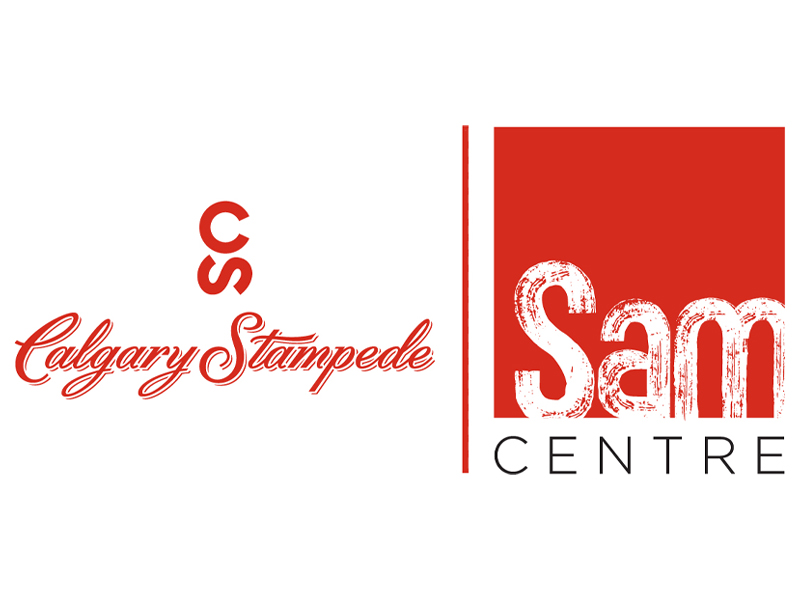 Logos for both the Calgary Stampede and the Sam Centre