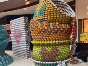 Image of sculpture made out of cans