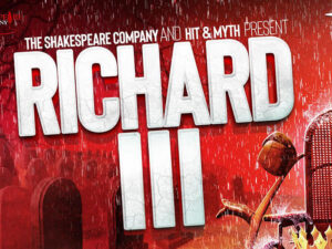 A graphic/poster for Richard III by Shakespeare Company