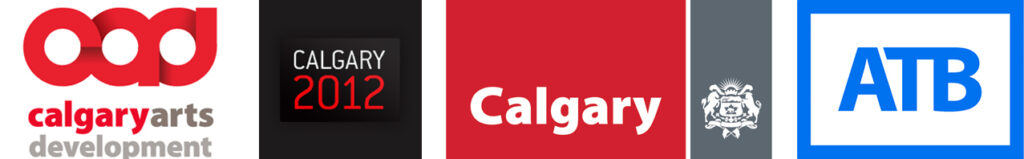 Logo soup which includes Calgary Arts Development, Calgary 2012, The City of Calgary, ATB
