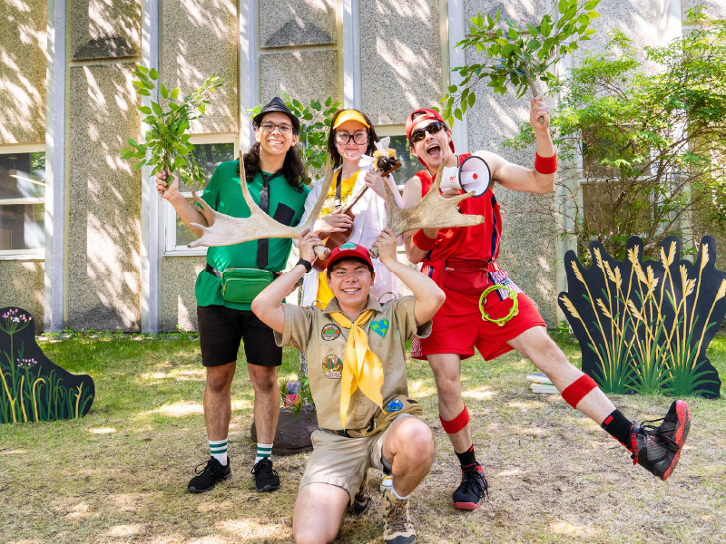 Image of The Little Forest cast members posing for photo in costume