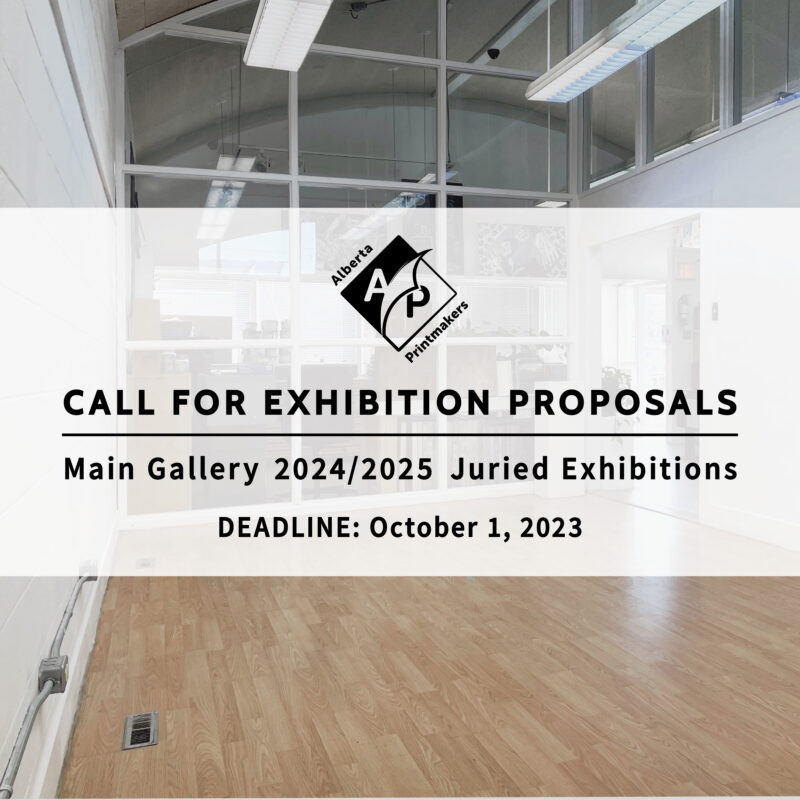 Call for exhibition proposals | Main Gallery 2024/2025 Juried Exhibitions | Deadline: October 1, 2023