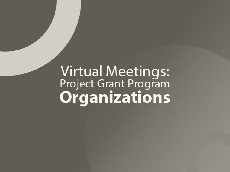 Virtual Meetings for Project Grant Program Organizations graphic
