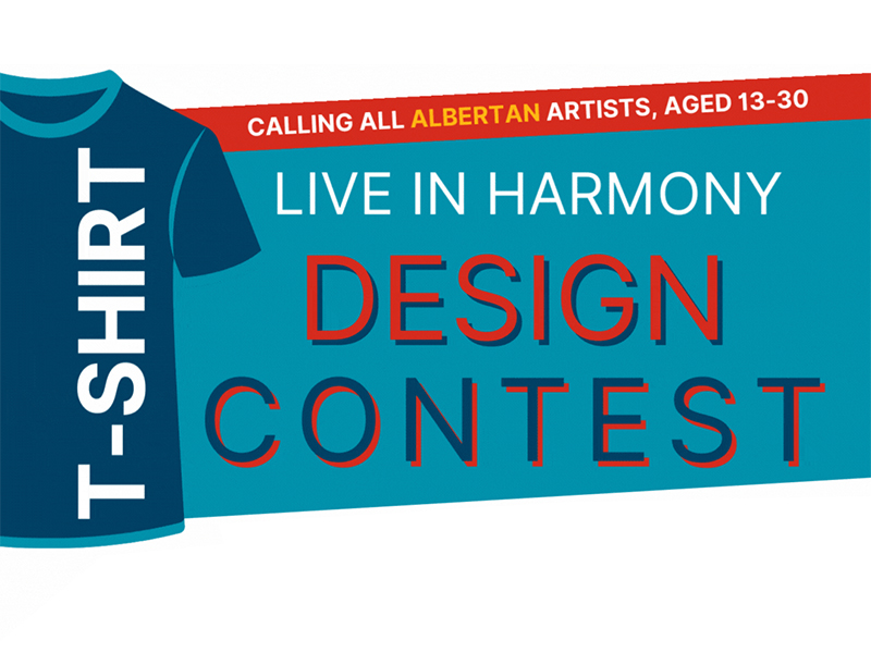 Calling all Albertan Artists aged 13-30 | Live in Harmony Design Contest | graphic t-shirt portrayed