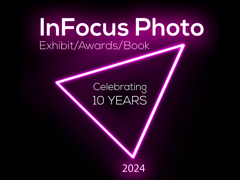 Graphic to promote the InFocus Photo Exhibit | Celebrating 10 years | 2024