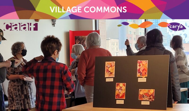 Group assembled for an exhibition with the copy: Village Commons