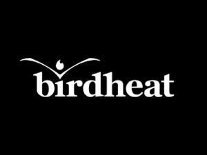 A black and white logo for Birdheat - Laurie Anne Fuhr