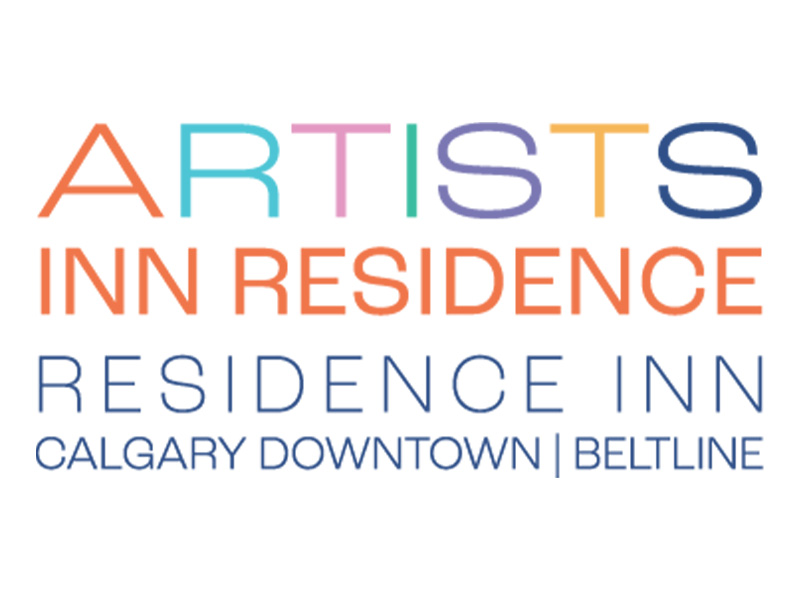 A multi-coloured logo for Artists Inn Residence Calgary Downtown