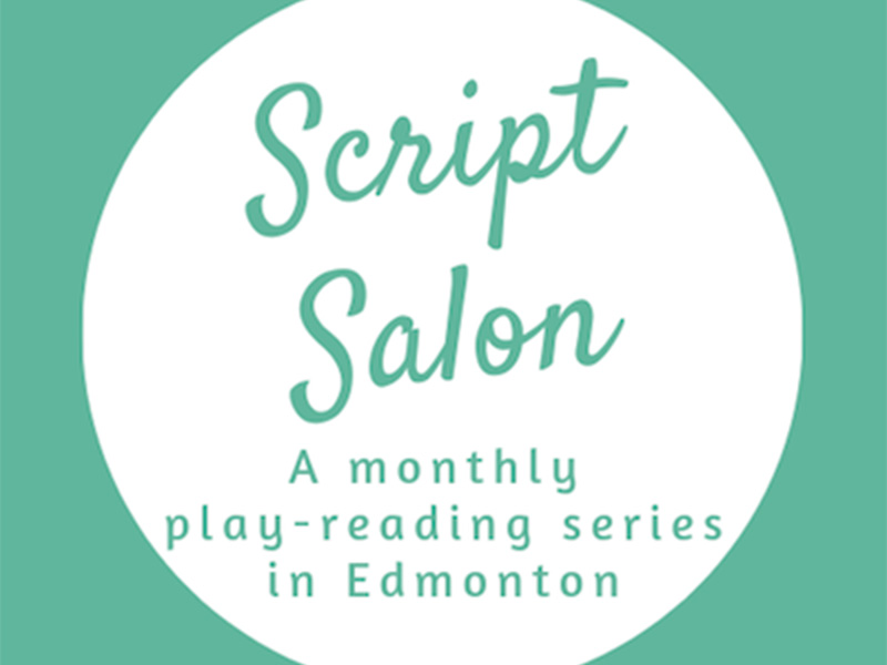 A green and white graphic for Script Salon in Edmonton