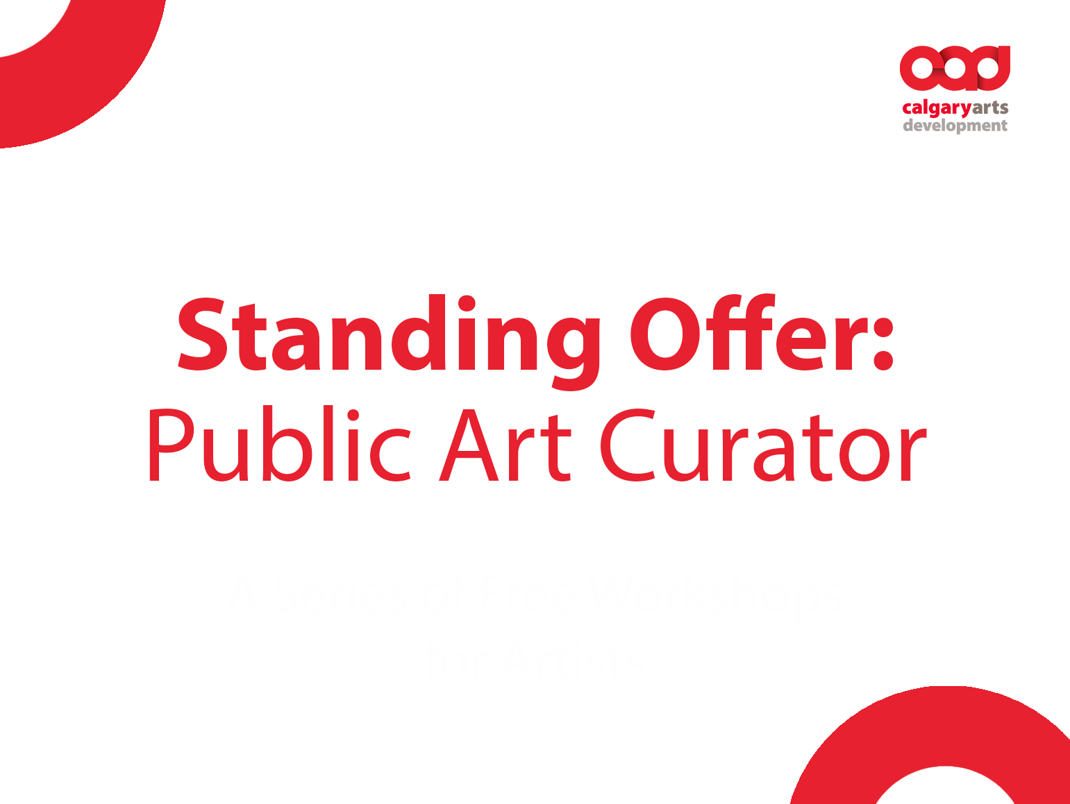 Red text on a white background that reads Standing Offer: Public Art Curator.