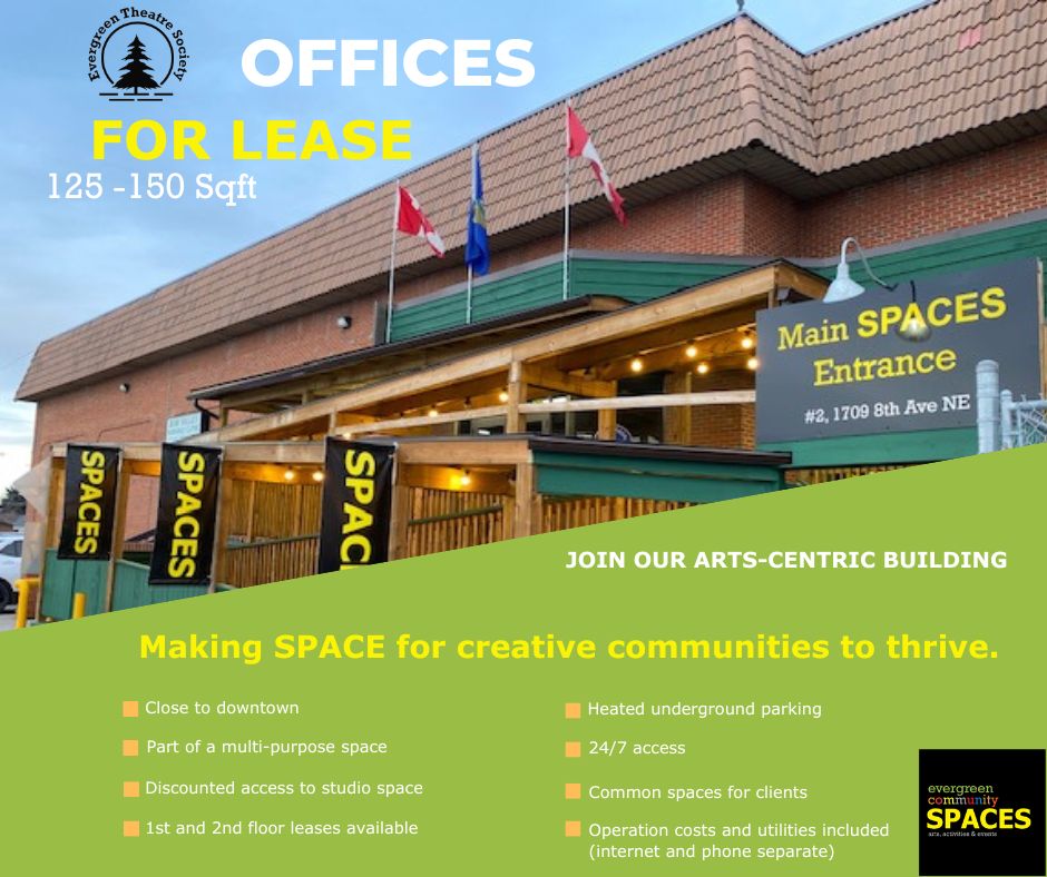 Main floor and second-floor offices available starting April 1st, 2024. Space: 125 – 150 sq. ft. office space(s) for lease Location: In the arts-centric building of Evergreen Community SPACES.