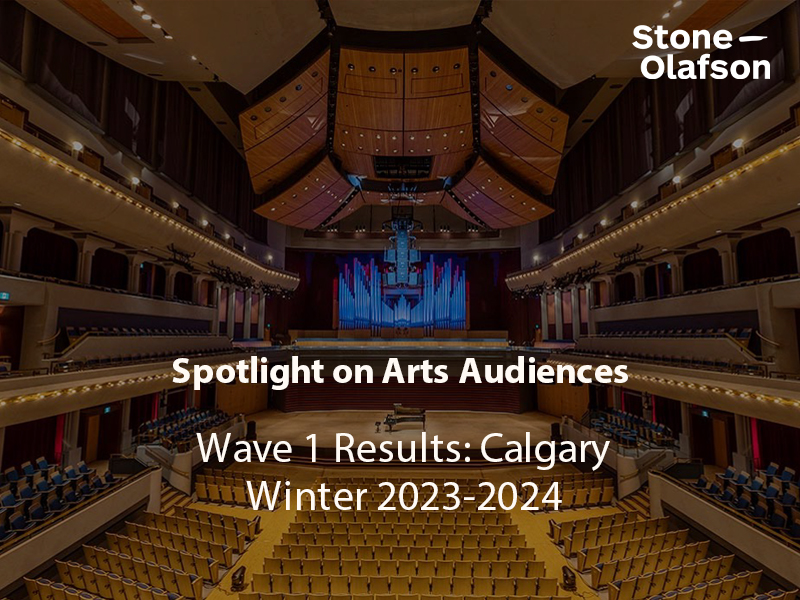 Spotlight on Arts Audiences Wave 1 by Stone Olafson, report cover