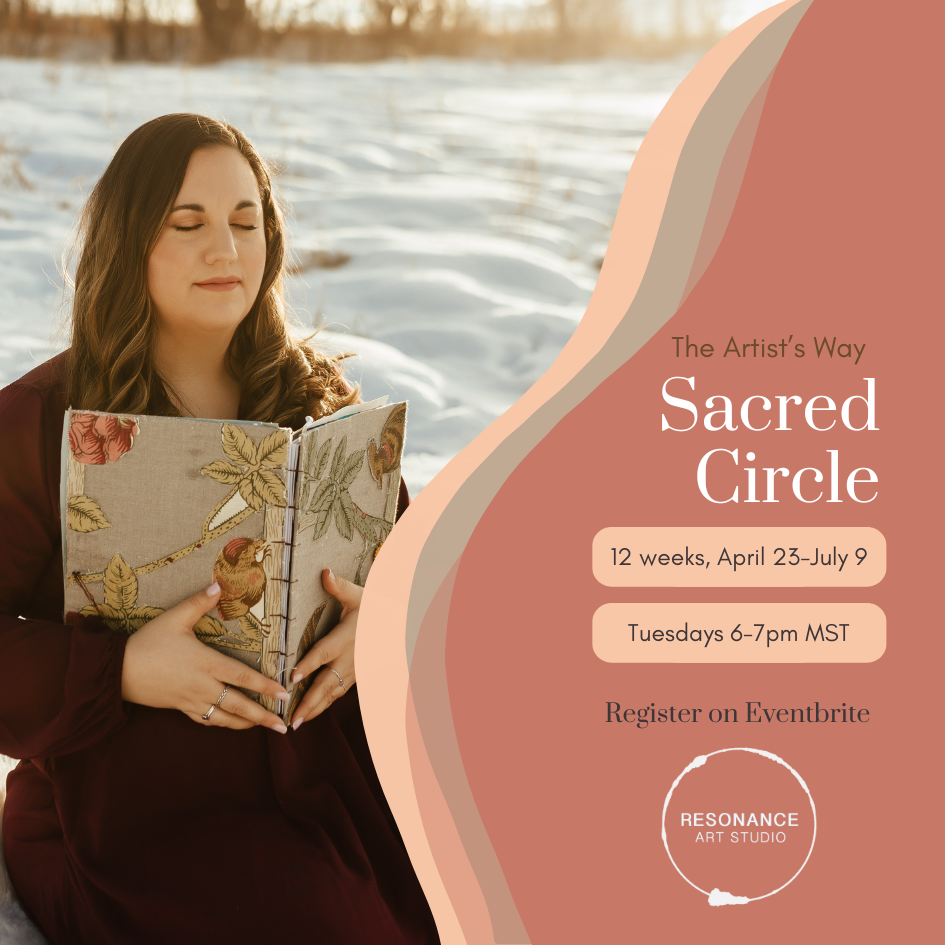 Graphic to promote The Artist's Way Sacred Circle staring April 23, 2024 for 12 weeks.