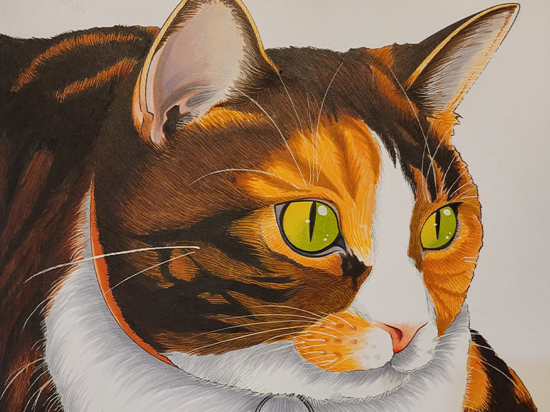Painting of a cat by Bruno Lee
