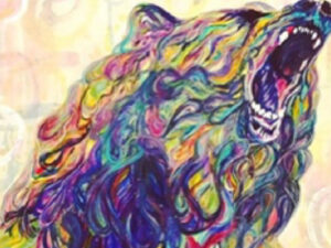 Colourful artwork of a bear