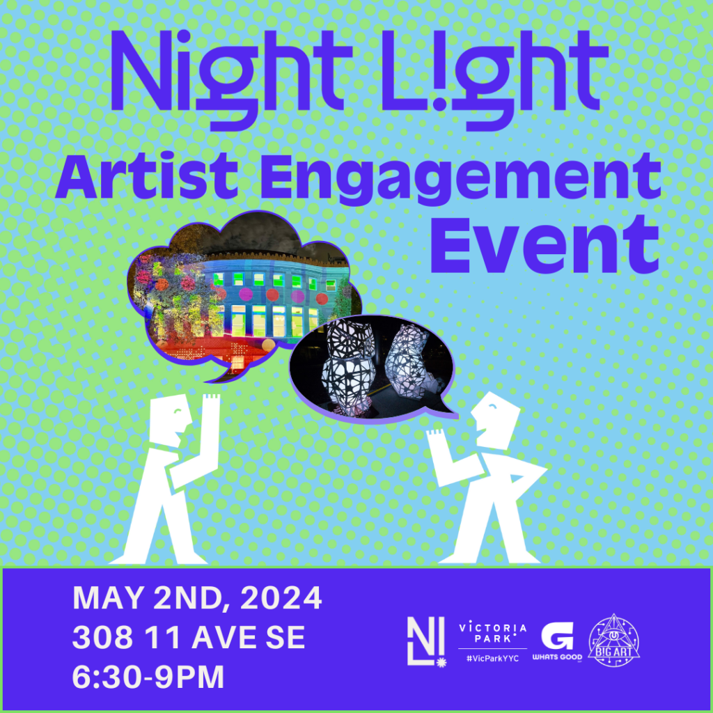 Graphic to promote Night Light's artist engagement event.