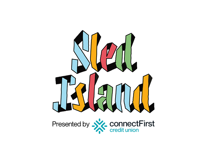 Sled Island 2024 logo Presented by: connectFirst Credit Union