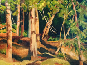 Painting of a forest scene by Tatianna O'Donnell