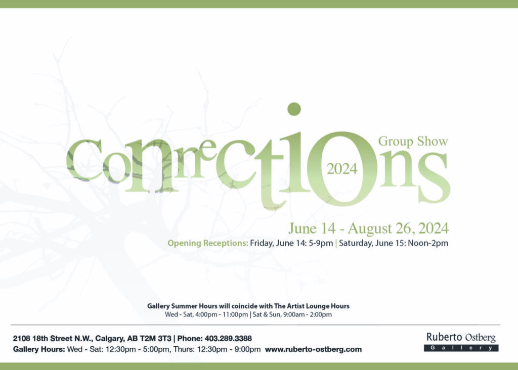 Graphic with copy to promote the Connections 2024 group show by Ruberto Ostberg Gallery
