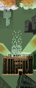 A multi-media banner featuring Calgary buildings.