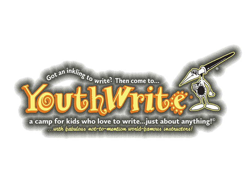 Graphic with the YouthWrite logo to promote their camp for kids who love to write.