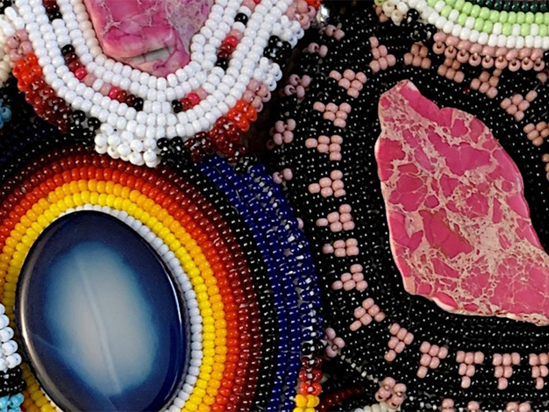 A group of Inidgenous beadwork pieces