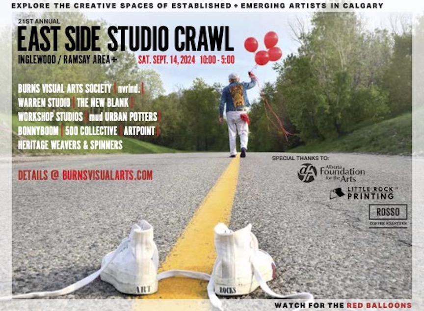 Graphic for the East Side Studio Crawl on September 14, 2024, 10am to 5pm