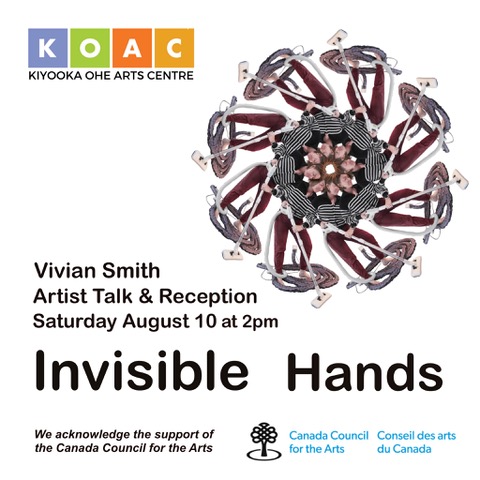 Graphic for Invisible Hands artist talk with Vivian Smith at Kiyooka Ohe Arts Centre