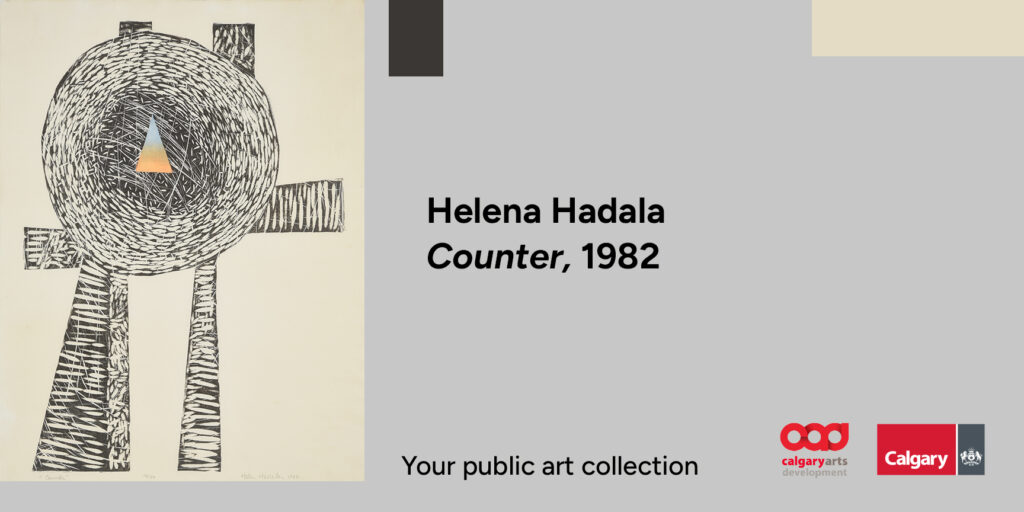 Billboard with artwork by Helena Hadala: Counter, 1982