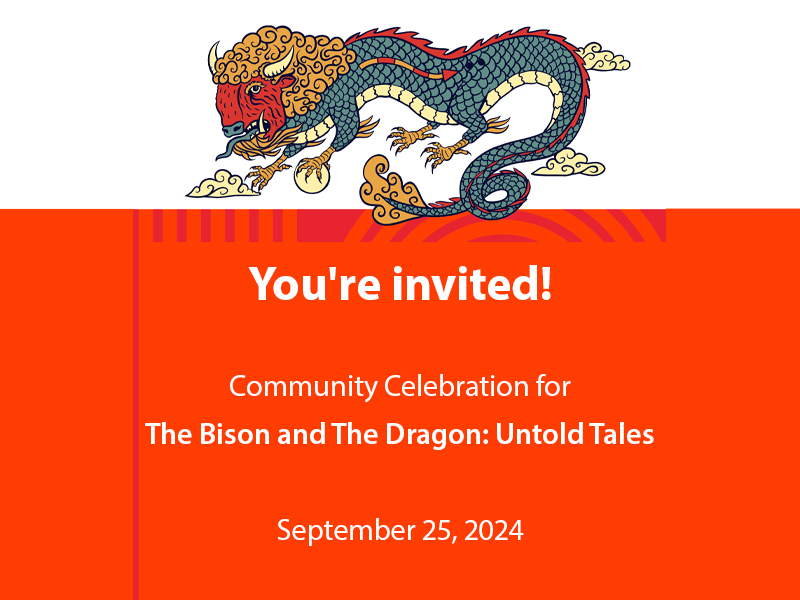 An invitation to the launch of The Bison and The Dragon: Untold Tales on September 25, 2024