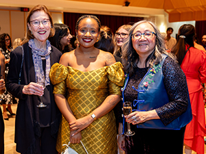 Middle: Rozsa Foundation Emerging Arts Manager Award recipient Sue-Shane Tsomondo, RIght: Calgary Arts Development CEO Pattie Pon, Left: Mary Rozsa