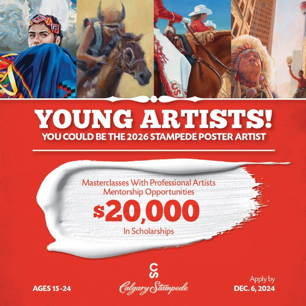 Graphic for Stampede young artists poster contest 2026