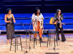 Women in Song Circle: Mariya Stokes, Tea Fannie and Zoe Theodorou